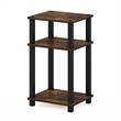 Furinno JUST 3-Tier Toolless Nightstand Bedside Table/Square Tube Amber Pine