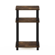 Furinno JUST 3-Tier Toolless Nightstand Bedside Table/Square Tube Amber Pine