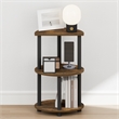 Furinno TURN-N-TUBE 3-Tier Half Round Top Panel Open Nightstand Amber Pine