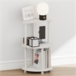 Furinno TURN-N-TUBE 3-Tier Half Round Table Top Nightstand End Table White