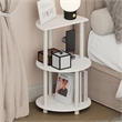 Furinno TURN-N-TUBE 3-Tier Half Round Table Top Nightstand End Table White