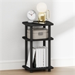 Furinno JUST 3-Tier Turn-N-Tube Open Nightstand Round Curve Corner Americano