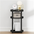 Furinno JUST 3-Tier Turn-N-Tube Open Nightstand Round Curve Corner Americano