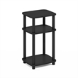 Furinno JUST 3-Tier Turn-N-Tube Open Nightstand Round Curve Corner Americano