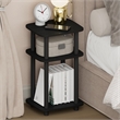 Furinno JUST 3-Tier Turn-N-Tube Open Nightstand Round Curve Corner Americano