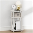 Furinno JUST 3-Tier Turn-N-Tube Open Nightstand Round Curve Corner White