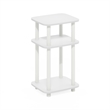 Furinno JUST 3-Tier Turn-N-Tube Open Nightstand Round Curve Corner White