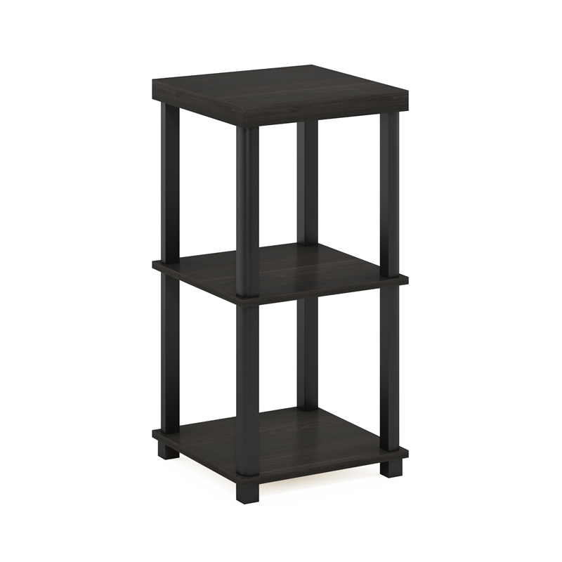 Furinno TURN-N-TUBE 3-Tier Thick Tabletop Toolless Open Nightstand Espresso