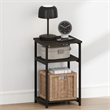 Furinno JUST 3-Tier Metal Frame Nightstand Open Shelve End/Side Table Espresso
