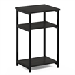 Furinno JUST 3-Tier Metal Frame Nightstand Open Shelve End/Side Table Espresso