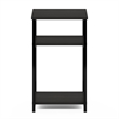 Furinno JUST 3-Tier Metal Frame Nightstand Open Shelve End/Side Table Espresso