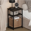 Furinno JUST 3-Tier Metal Frame Nightstand Open Shelve End/Side Table Espresso