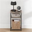 Furinno JUST 3-Tier Metal Frame Nightstand Open Shelve End/Side Table French Oak
