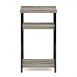 Furinno JUST 3-Tier Metal Frame Nightstand Open Shelve End/Side Table French Oak