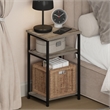Furinno JUST 3-Tier Metal Frame Nightstand Open Shelve End/Side Table French Oak