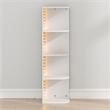 Furinno PASIR 4-Tier LED Open Corner Shelf Bookcase 9.3 x 12 x 41.4. White
