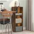 Furinno LUDER 3-Cube LED Lights Bookcase 9.3 x 12 x 31.5. Amber Pine