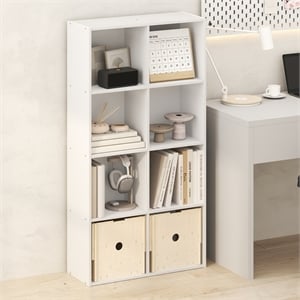 Furinno LUDER 8-Cube Open Shelves Bookcase. 9.5 x 24.6 x 47. White