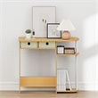 Furinno JAYA 32-Inch 2 Fabric Drawers Open Shelves Console Table. Beech