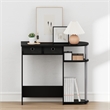 Furinno JAYA 32-Inch 2 Fabric Drawers Open Shelves Console Table. Black