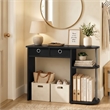 Furinno JAYA 32-Inch 2 Fabric Drawers Open Shelves Console Table. Black