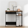 Furinno JAYA 32-Inch 2 Fabric Drawers Open Shelves Console Table Columbia Walnut