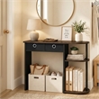 Furinno JAYA 32-Inch 2 Fabric Drawers Open Shelves Console Table Columbia Walnut