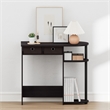 Furinno JAYA 32-Inch 2 Fabric Drawers Open Shelves Console Table. Dark Walnut