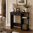 Furinno JAYA 32-Inch 2 Fabric Drawers Open Shelves Console Table. Dark Walnut