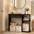Furinno JAYA 32-Inch 2 Fabric Drawers Open Shelves Console Table. Espresso