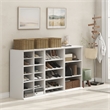 Furinno FANO 4-Tier Stackable Shoe Rack with Adjustable Angled Shelves. White