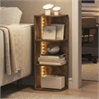 Furinno PASIR 3-Tier Corner LED Lights Open Shelves Bookcase. Amber Pine