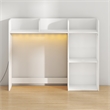 Furinno CLASSIC 5-Shelf LED Lights Desktop Hutch Desk Organzier. White