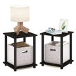 Furinno SIMPLISTIC Set of 2 Nightstand. Bedside Table. End Table. Espresso