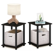 Furinno SIMPLISTIC Set of 2 Nightstand. Bedside Table. End Table. Espresso
