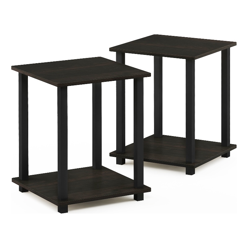 Furinno SIMPLISTIC Set of 2 Nightstand. Bedside Table. End Table. Espresso