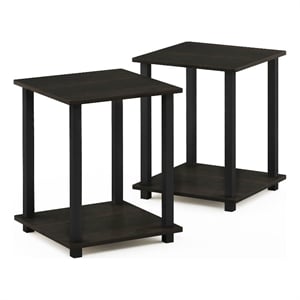 Furinno SIMPLISTIC Set of 2 Nightstand. Bedside Table. End Table. Espresso