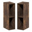 Furinno FULDA Set of 2. 2-Tier 6-In Width Narrow Bookcase. Amber Pine