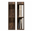 Furinno FULDA Set of 2. 2-Tier 6-In Width Narrow Bookcase. Amber Pine