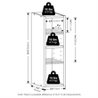 Furinno FULDA Set of 2. 2-Tier 6-In Width Narrow Bookcase. White