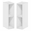 Furinno FULDA Set of 2. 2-Tier 6-In Width Narrow Bookcase. White
