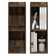 Furinno FULDA Set of 2. 2-Tier 8-In Width Narrow Bookcase. Amber Pine