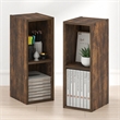 Furinno FULDA Set of 2. 2-Tier 8-In Width Narrow Bookcase. Amber Pine