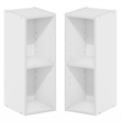 Furinno FULDA Set of 2. 2-Tier 8-In Width Narrow Bookcase. White