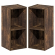 Furinno FULDA Set of 2. 2-Tier 10-In Width Narrow Bookcase. Amber Pine