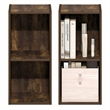 Furinno FULDA Set of 2. 2-Tier 10-In Width Narrow Bookcase. Amber Pine