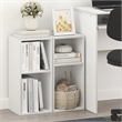 Furinno FULDA Set of 2. 2-Tier 10-In Width Narrow Bookcase. White