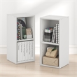 Furinno FULDA Set of 2. 2-Tier 10-In Width Narrow Bookcase. White