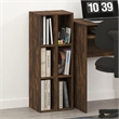 Furinno FULDA Set of 2. 3-Tier 6-In Width Narrow Bookcase. Amber Pine