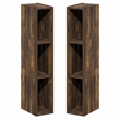 Furinno FULDA Set of 2. 3-Tier 6-In Width Narrow Bookcase. Amber Pine